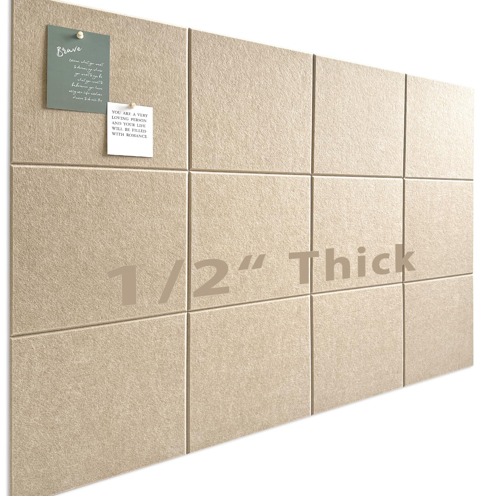 Large Cork Board for Office Wall Decor,48"x36"-12 Pack Felt Wall Tiles with Safe Removable Adhesi... | Amazon (US)