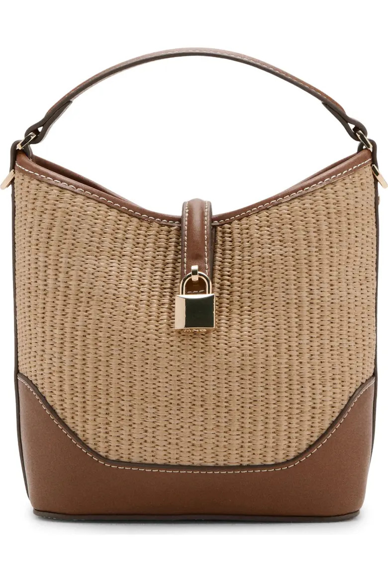 Contrasting Canvas & Faux Leather Bucket Bag (Women) | Nordstrom | Nordstrom