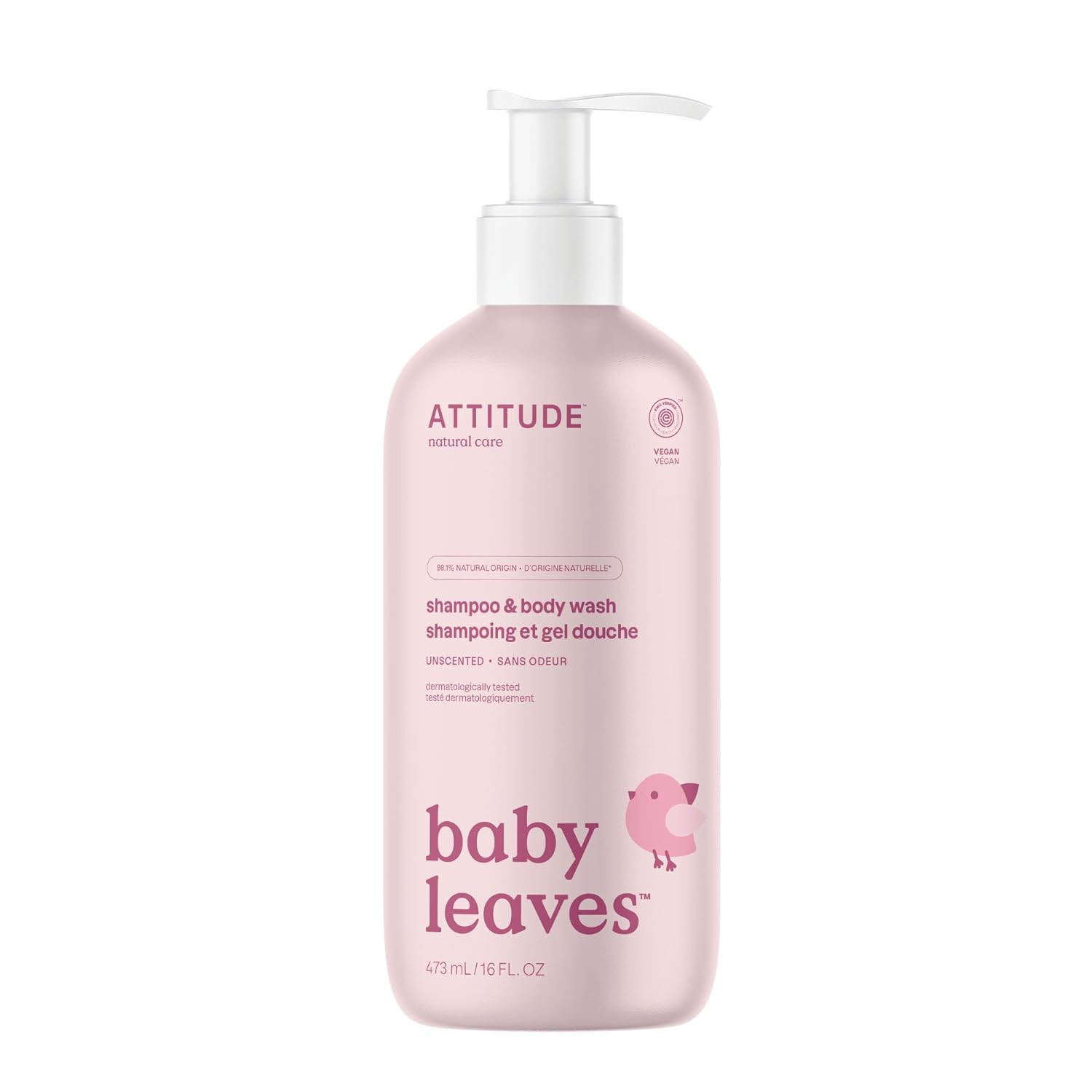 ATTITUDE 2-in-1 Shampoo and Body Wash for Baby, Fragrance-Free EWG Hypoallergenic Plant- and Mine... | Amazon (US)