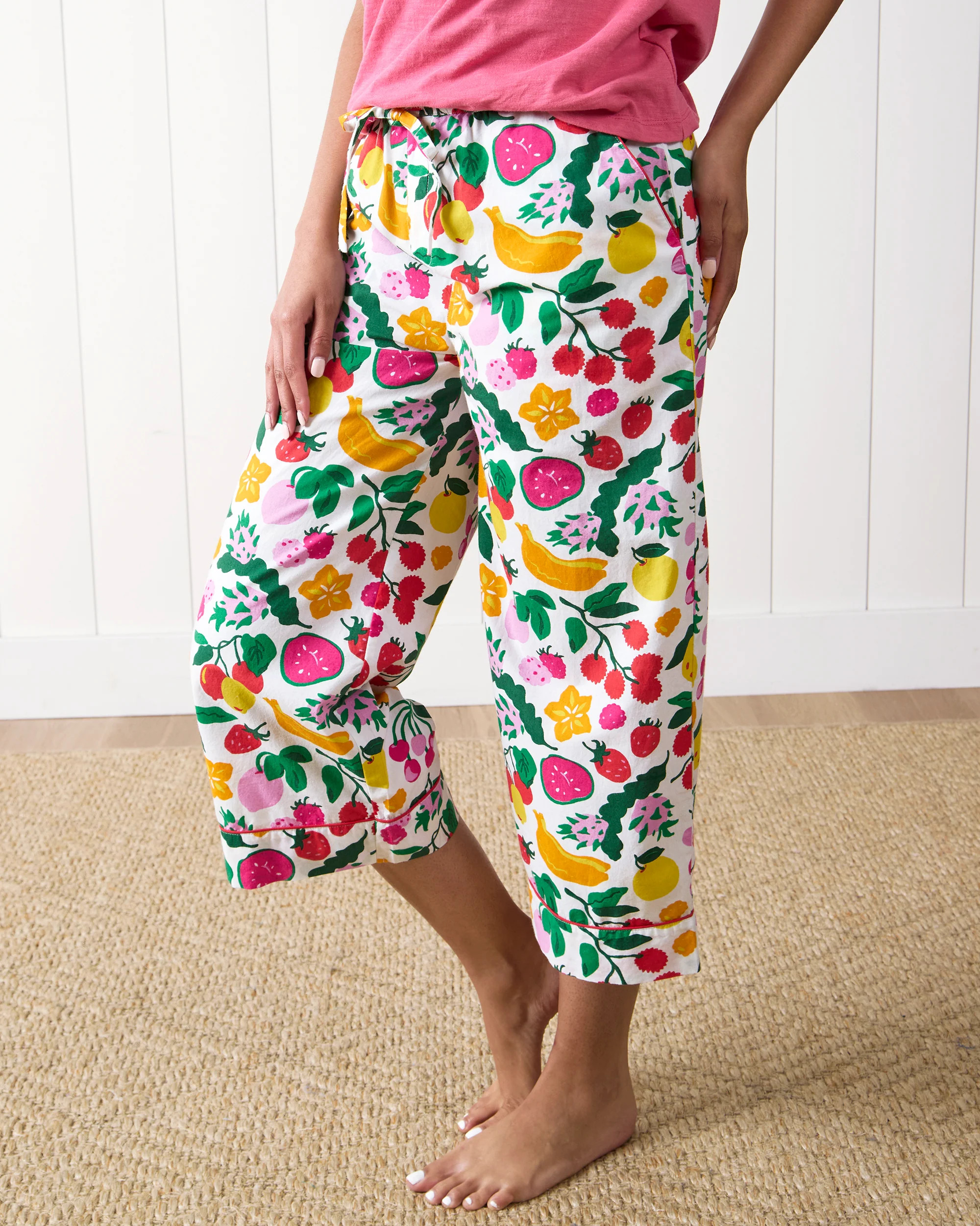 Smoothie Time - Cropped PJ Pants - Cloud | Printfresh