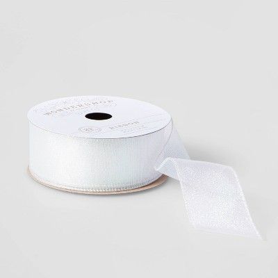 1.5" Iridescent Fabric Ribbon White 21ft - Wondershop™ | Target