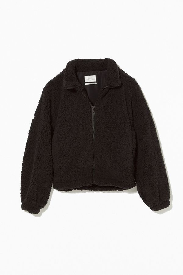 UO Willow Fuzzy Drawstring Teddy Jacket | Urban Outfitters (US and RoW)
