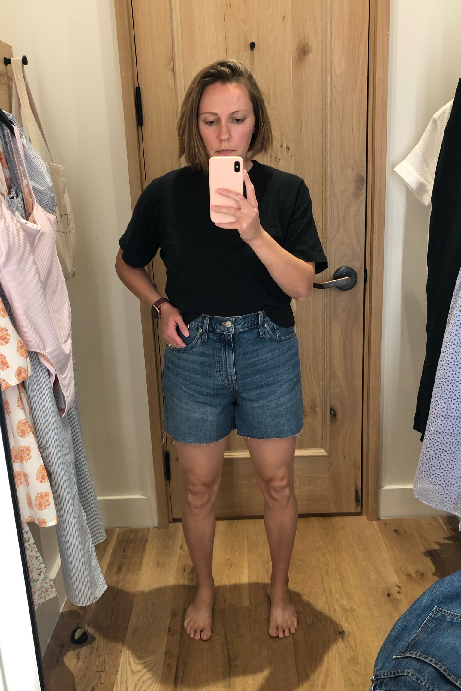 Five shorts that fit my thick waist, flat butt, narrow hips, and skinny legs.