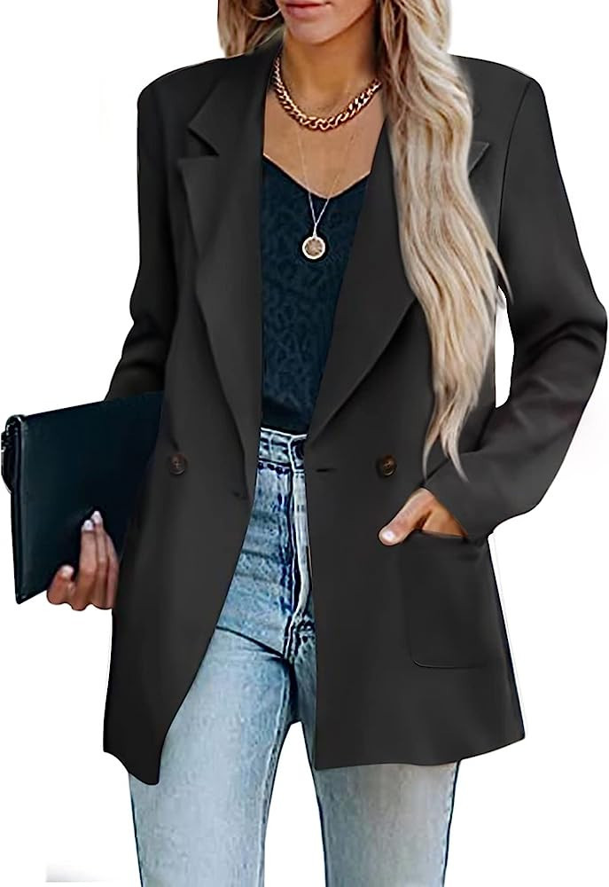 Womens Casual Blazers Oversized Open Front Cardigan Long Sleeve Work Office Blazer Jackets S-XXL | Amazon (US)