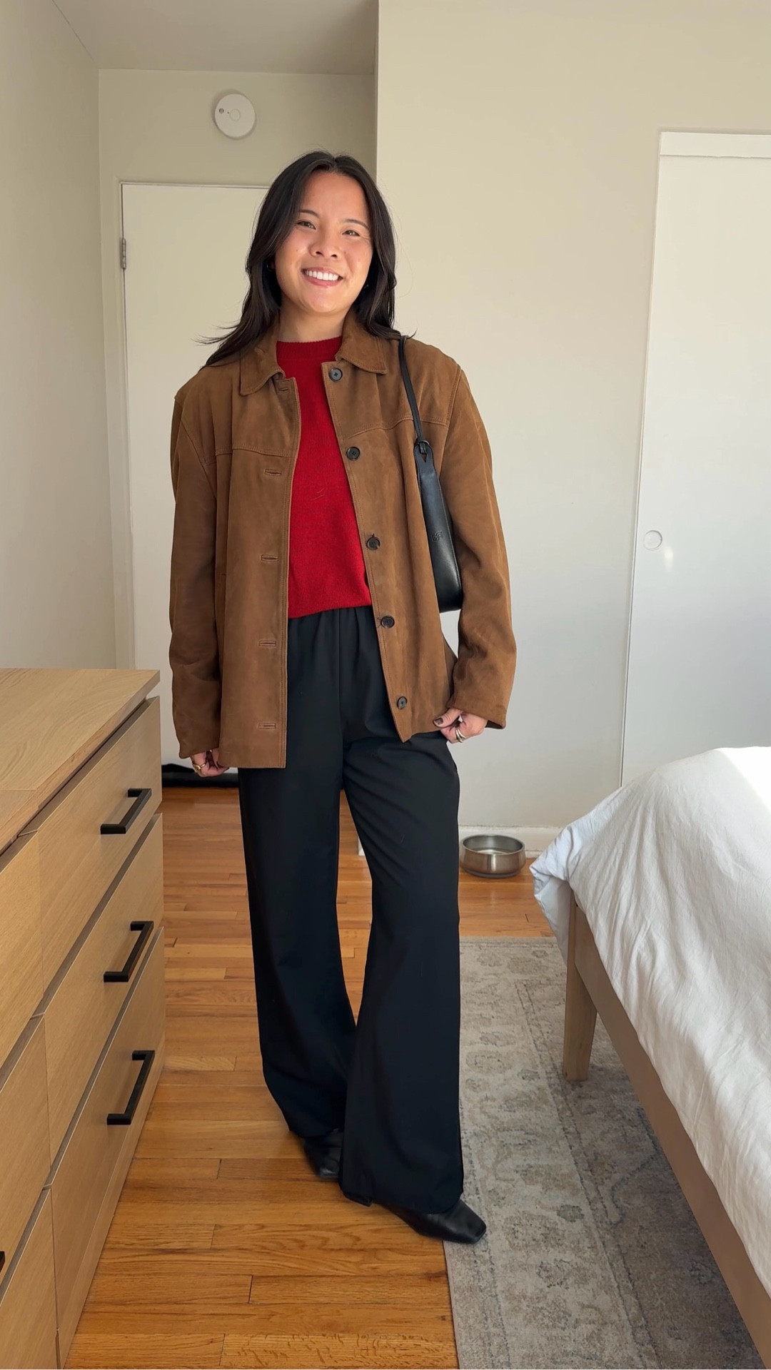 Jacket is old from Zara
Sweater: size small
Pants are MC, linked on Shopmy! 