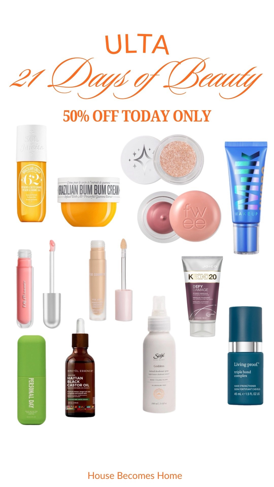 Ulta 50% off today only!




#LTKgrwm #LTKSaleAlert #LTKBeauty