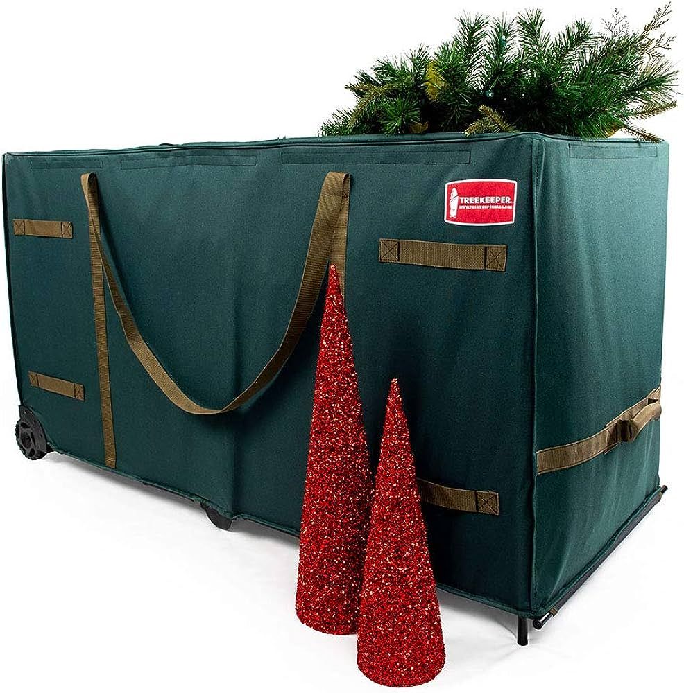 [Giant Rolling Tree Storage] - 15 Foot Christmas Tree Storage Bag | Heavy Duty Frame with Wheels ... | Amazon (US)