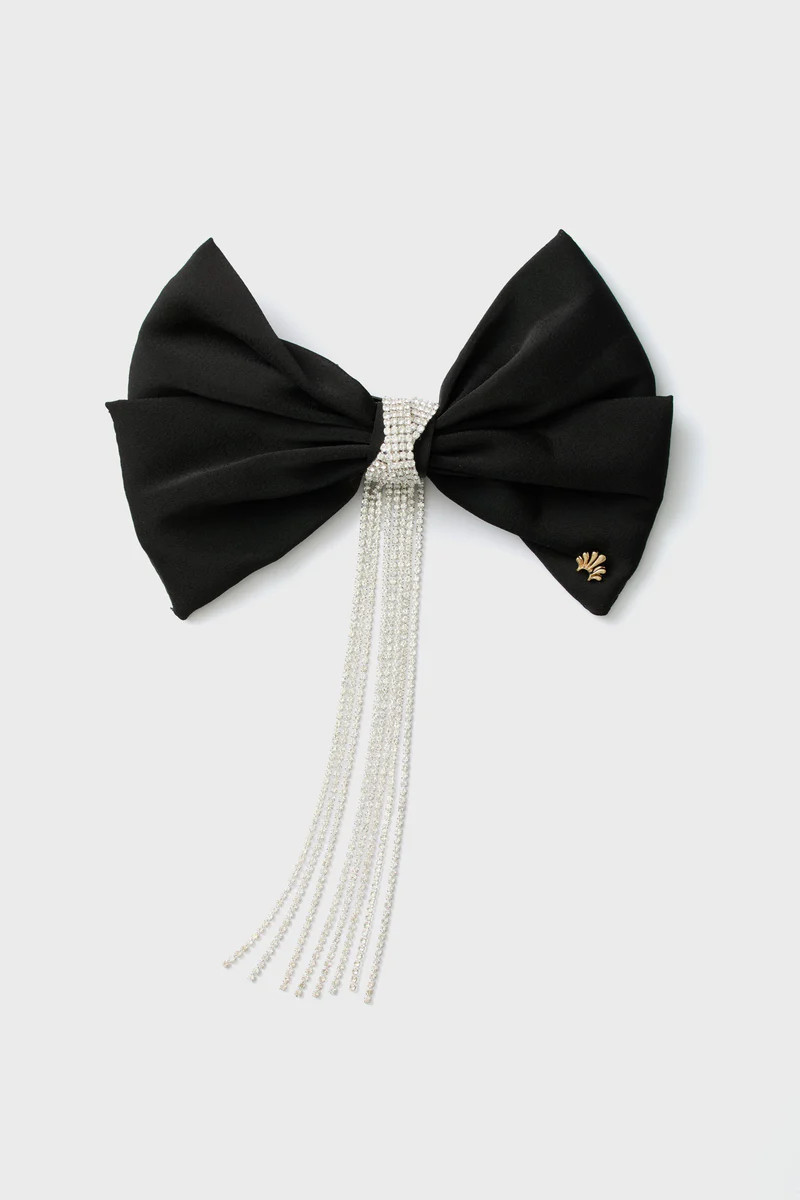 Jet Crystal Kristina Crystal Bow Barrette | Tuckernuck (US)