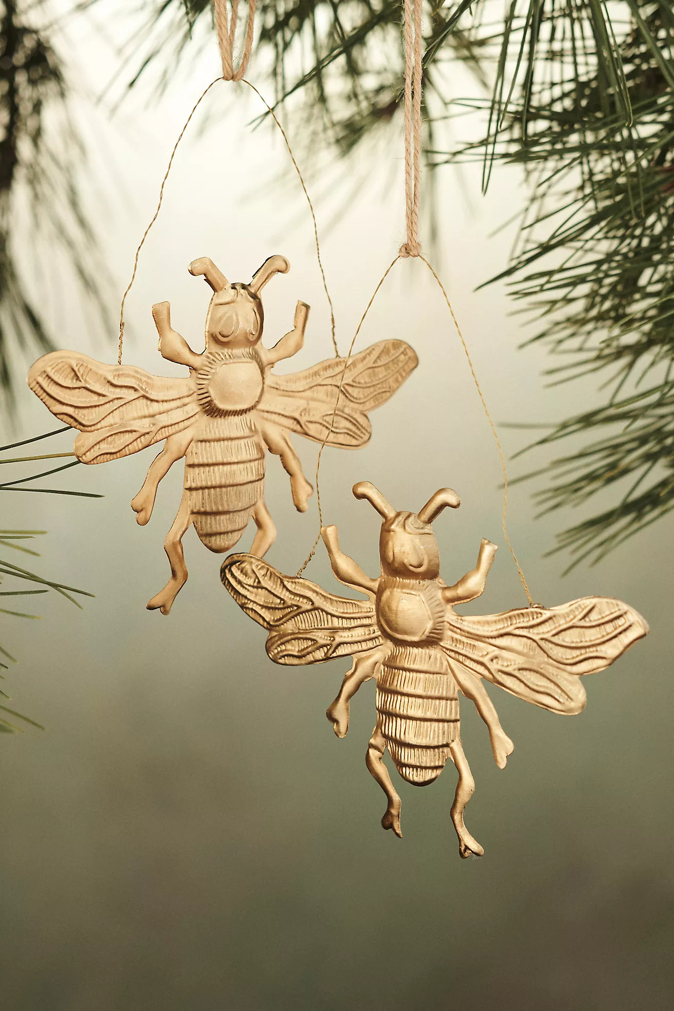Gilded Bee Ornaments, Set of 2 | Anthropologie (US)