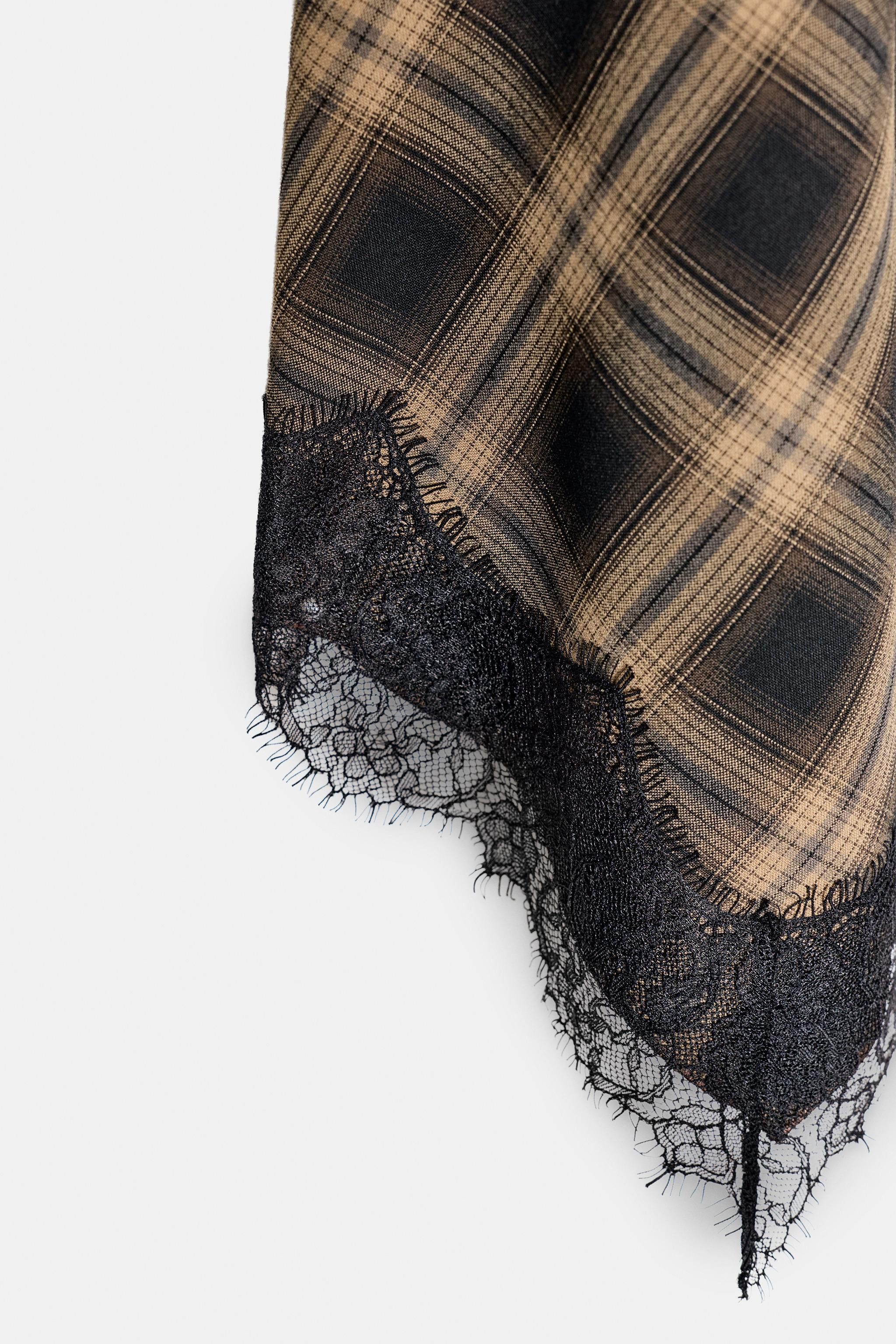 CHECKED LACE SKIRT ZW COLLECTION LIMITED EDITION | Zara US