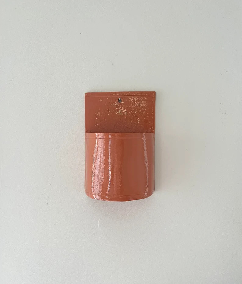 Ceramic Hanging Planters Terra-cotta Handmade Large Wall - Etsy | Etsy (US)