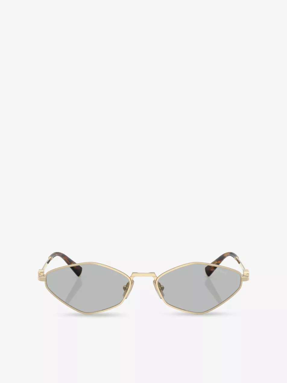 MU 56ZS Oval-Frame Metal Sunglasses | Selfridges