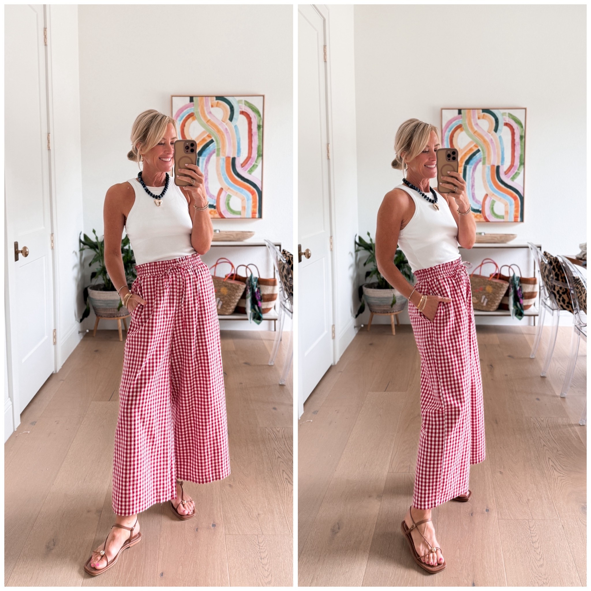 A moment for these adorable gingham pants!
Tank: Small
Pants: Small

#LTKootd #LTKOver40 #LTKSeasonal