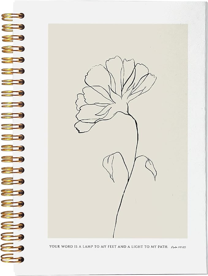 VNWEK Bible Scripture PSALM 119:105 Your Word Is a Lamp to My Feet Boho Botanical Leaf Spiral Not... | Amazon (US)