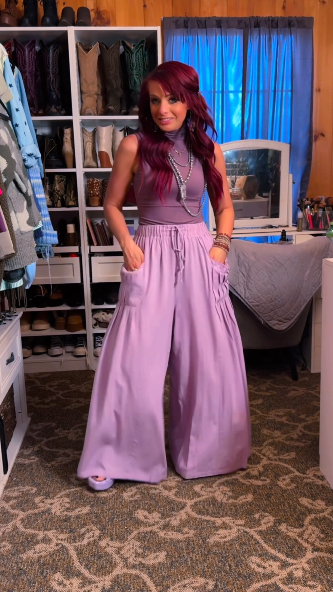 These pants in every color please?? I originally bought them because I didn’t have alot of purple, now I want every color!! 
My bodysuit tank was an Amazon find and is now sold out, so linking similar
Pants - in a size S (Fit TTS, but have an elastic waist & functional drawstring, so size down if in between) 
Shoes - Also an Amazon find that is now sold out. 😔. Will try to find similar  
Jewelry - DIY’d (will be on Etsy soon. 😉) 

#LTKgrwm #LTKootd #LTKPetite