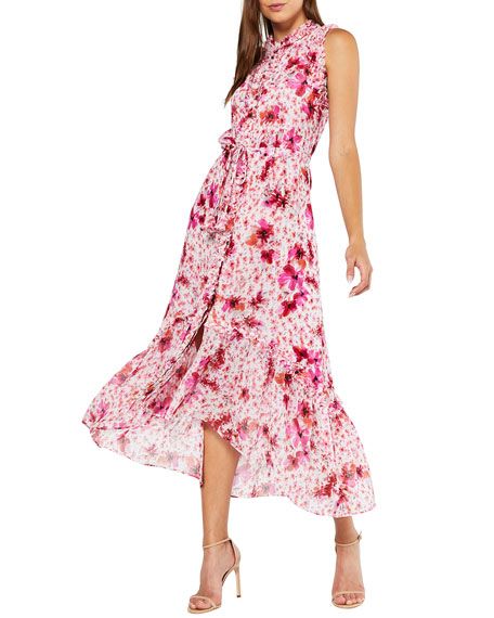 MISA Los Angeles Aurelie Floral-Print Midi Dress | Neiman Marcus