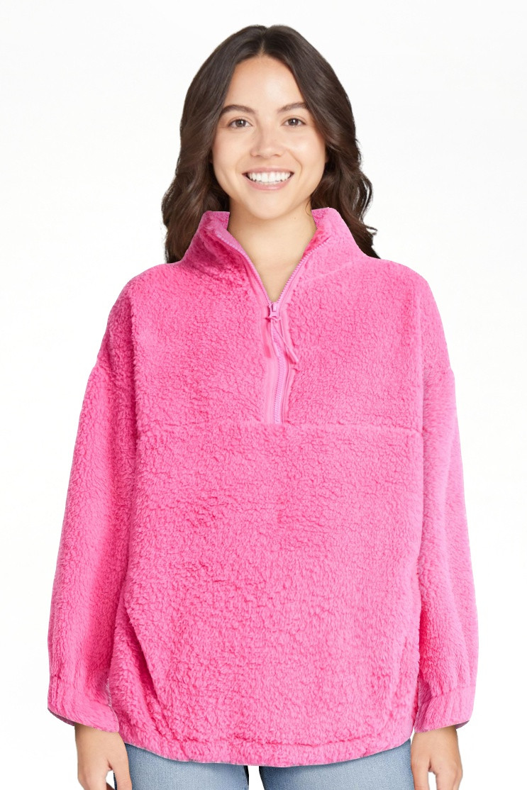 No Boundaries Plush Half-Zip Pullover, Women's and Plus | Walmart (US)