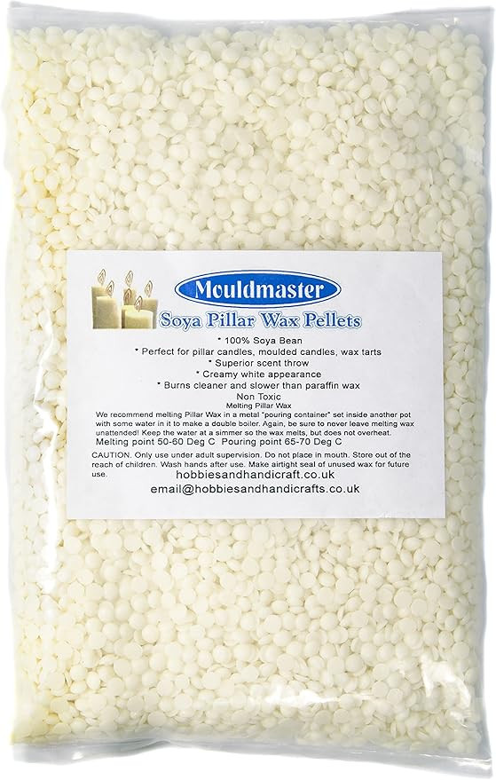 Mouldmaster Soy Pillar Candle Wax pellets 500g, SOYA, Cream/Off White | Amazon (UK)
