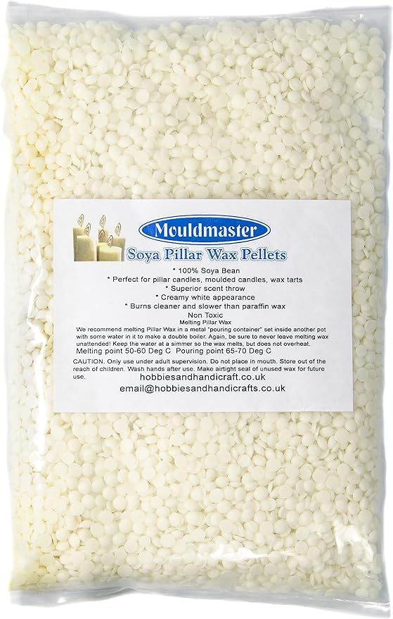 Mouldmaster Soy Pillar Candle Wax pellets 500g, SOYA, Cream/Off White | Amazon (UK)