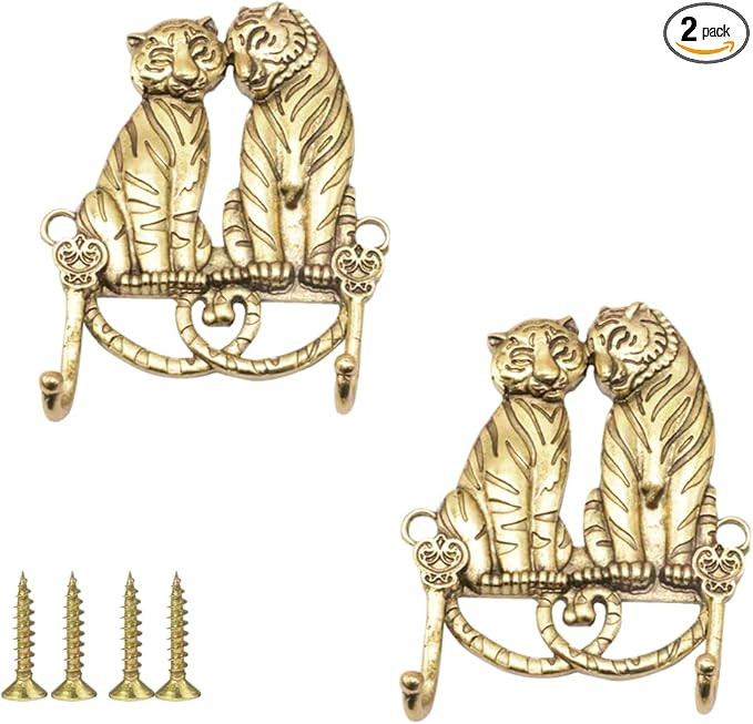 Tiger Coat Hooks for Wall, 2Pcs Wall Hooks Decorative Creative Heavy Hook, Hooks Mounted for Coat... | Amazon (US)