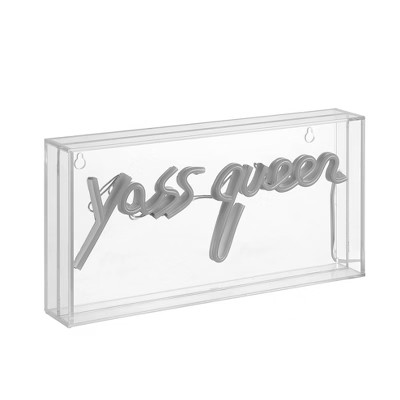 11.8" Yass Queen Acrylic Box Pendant Neon Pink - JONATHAN Y: USB Powered, LED Desk Light | Target