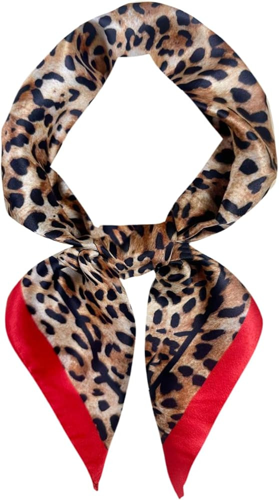 WDIRARA Women's Leopard Print Square Scarf Large Head Bandana Sleeping Hair Wraps Streetwear | Amazon (US)