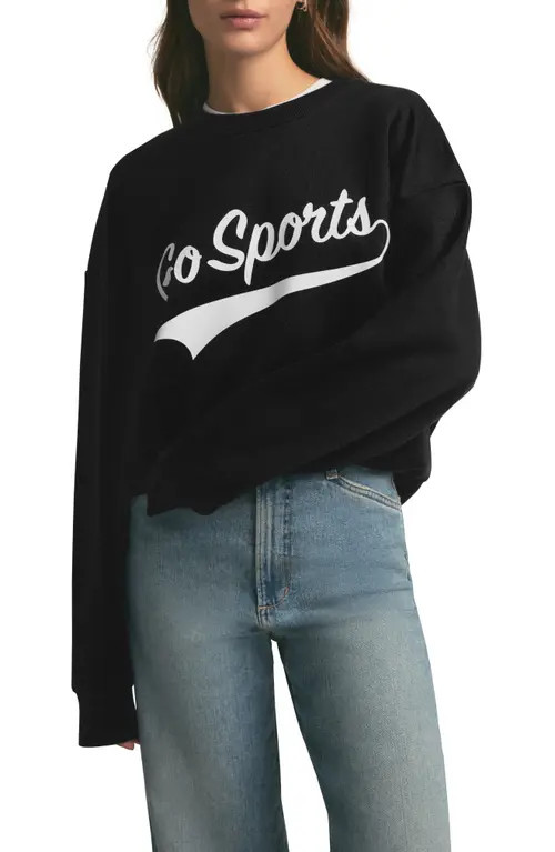 Favorite Daughter Go Sports Sweatshirt in Black/White at Nordstrom, Size Small | Nordstrom