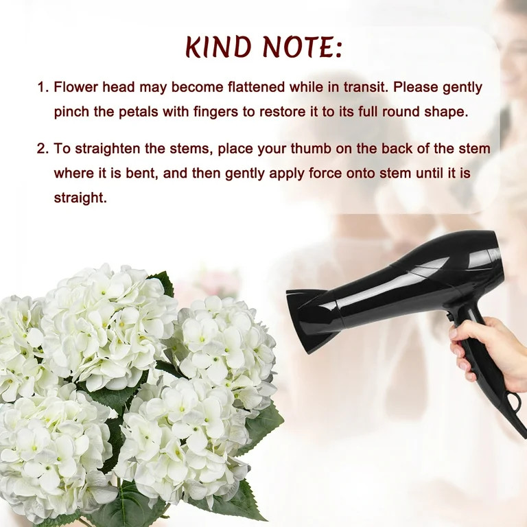 White Hydrangea Artificial Flowers Large Artificial Hydrangeas Silk Flowers for Home Decor Indoor... | Walmart (US)