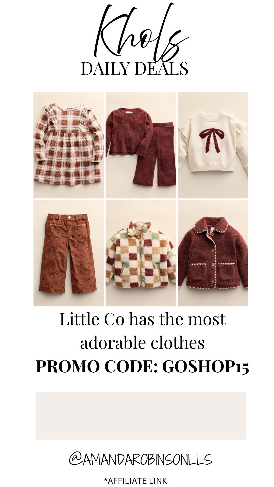 Khols daily deals
Little co clothes for kids


#LTKSaleAlert #LTKKids