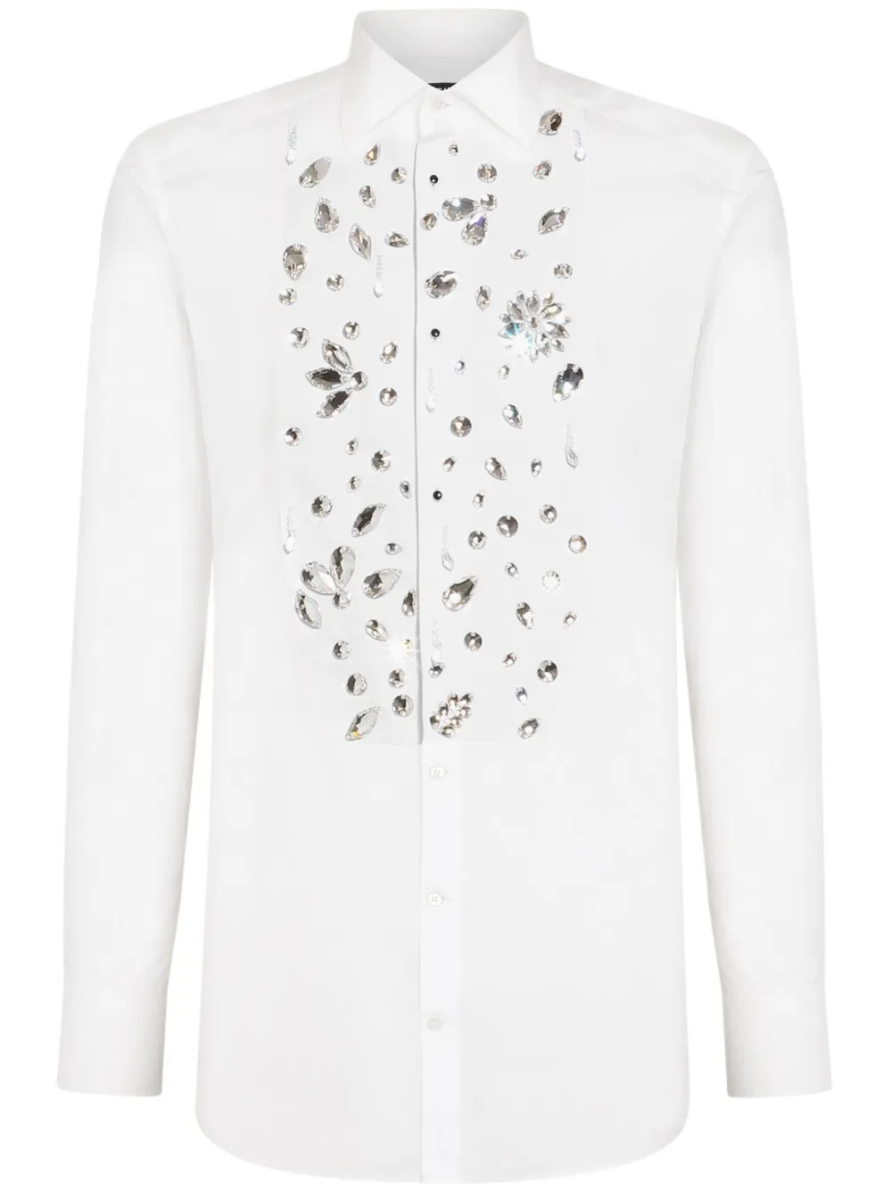 rhinestone-embellished cotton shirt | Farfetch Global