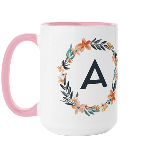Bright Floral Wreath Monogram Mug | Shutterfly
