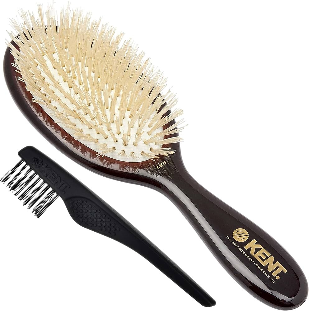 Kent CSGS Classic Shine Small Oval Cushion Straightening Brush and Hair Detangler Natural White B... | Amazon (US)