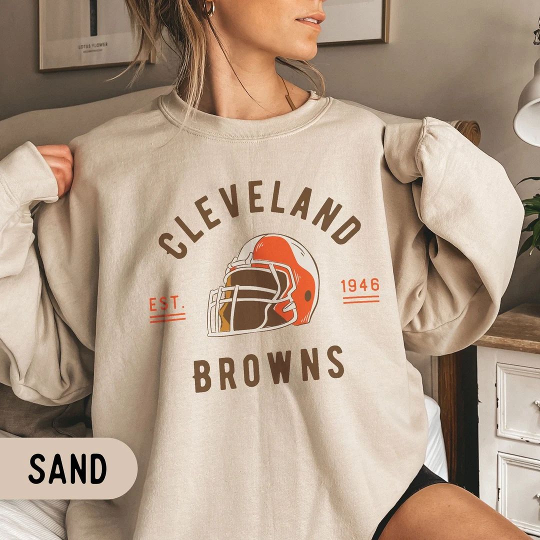 Vintage Cleveland Browns Football Crewneck Sweatshirt Cute - Etsy | Etsy (US)