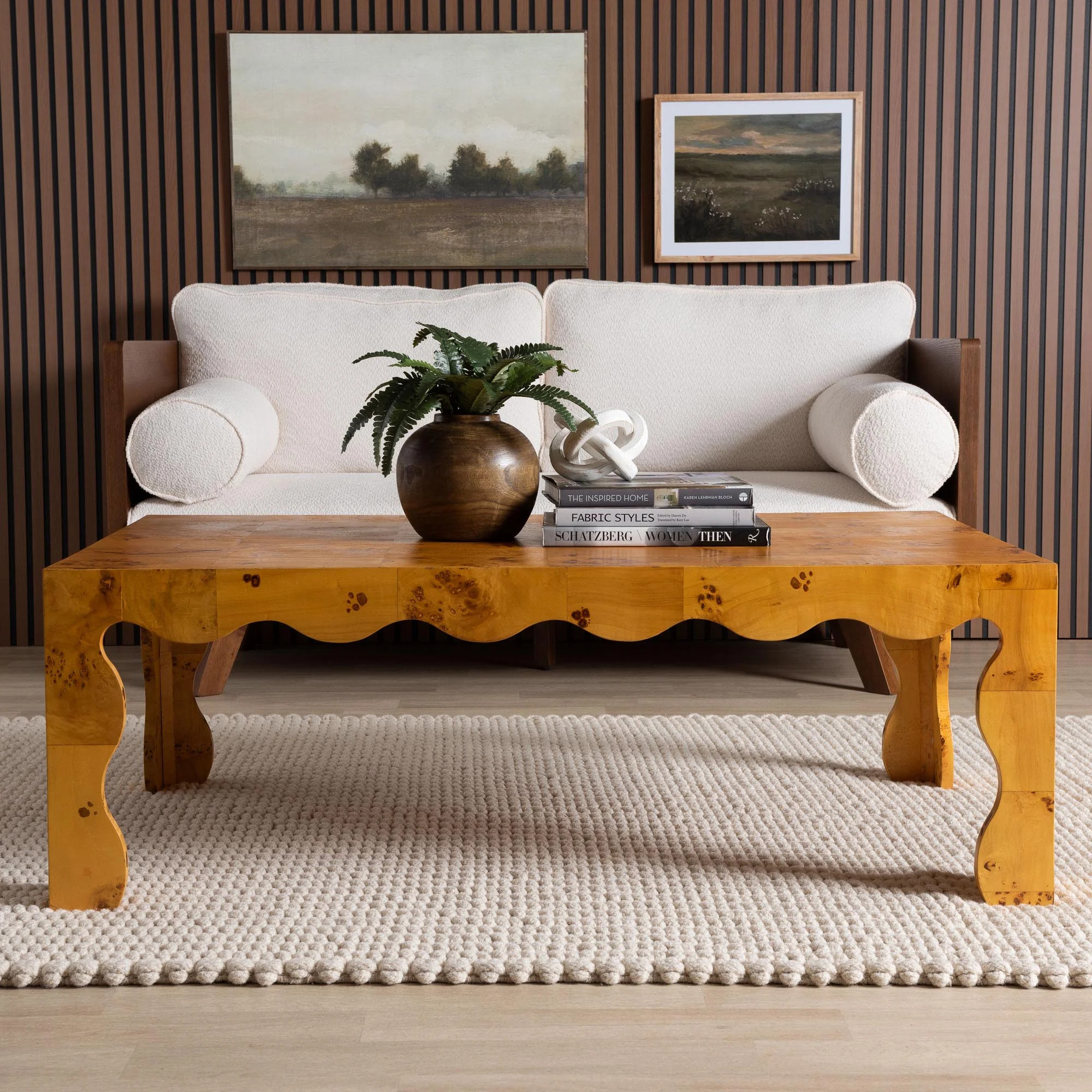 bali & pari Huxley Modern Coffee Table, Light Mappa Burl | Walmart (US)