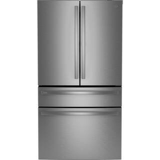 GE Profile 28.7 cu. ft. 4-Door French Door Refrigerator in Stainless Steel with Dual-Dispense Aut... | The Home Depot