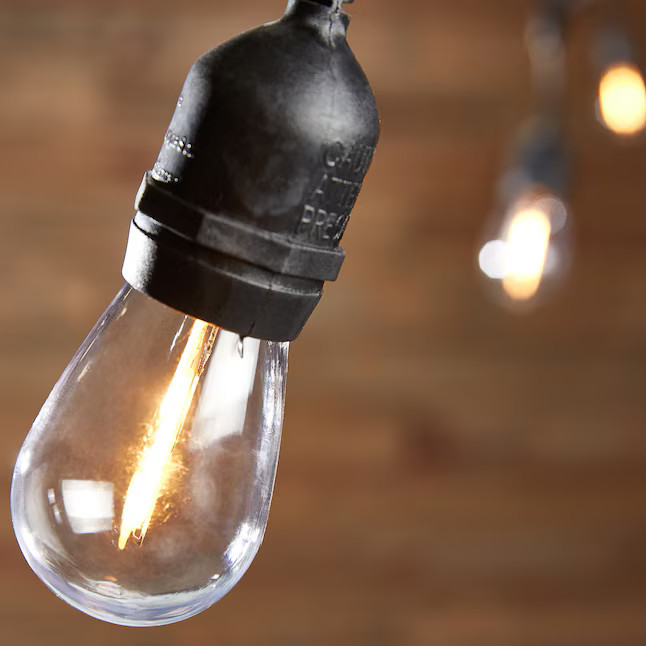 Harbor Breeze 48-ft Plug-in Black Outdoor String Light with 18 White -Light LED Edison Bulbs | Lowe's