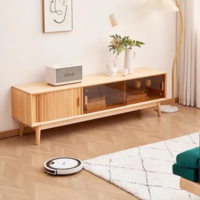 Modern Burlywood Solid Wood TV Stands | Wayfair North America
