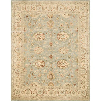 Majestic Durden Oriental Hand-Knotted Wool Slate/Beige Area Rug | Wayfair North America