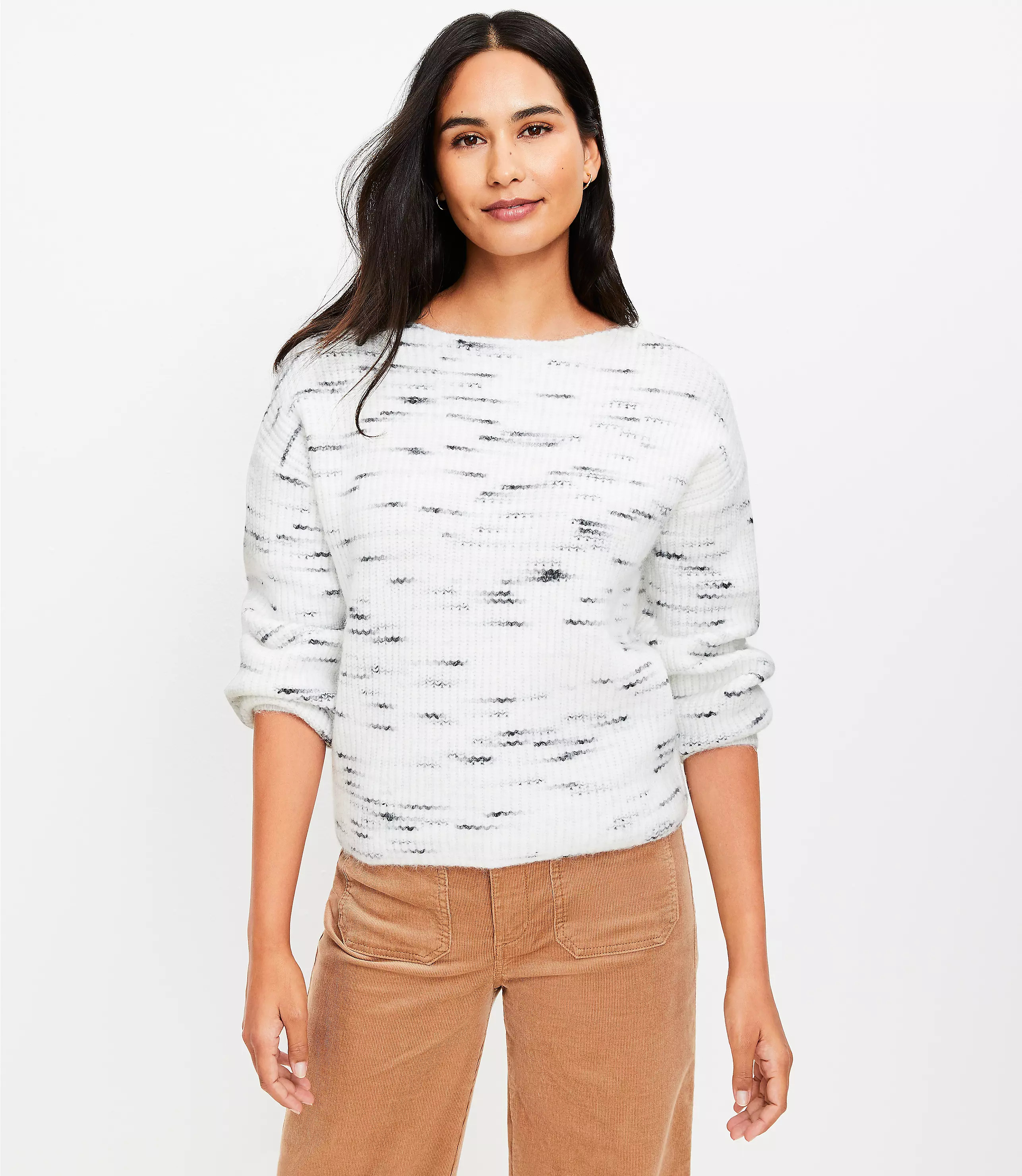 Spacedye Ribbed Boatneck Sweater | LOFT