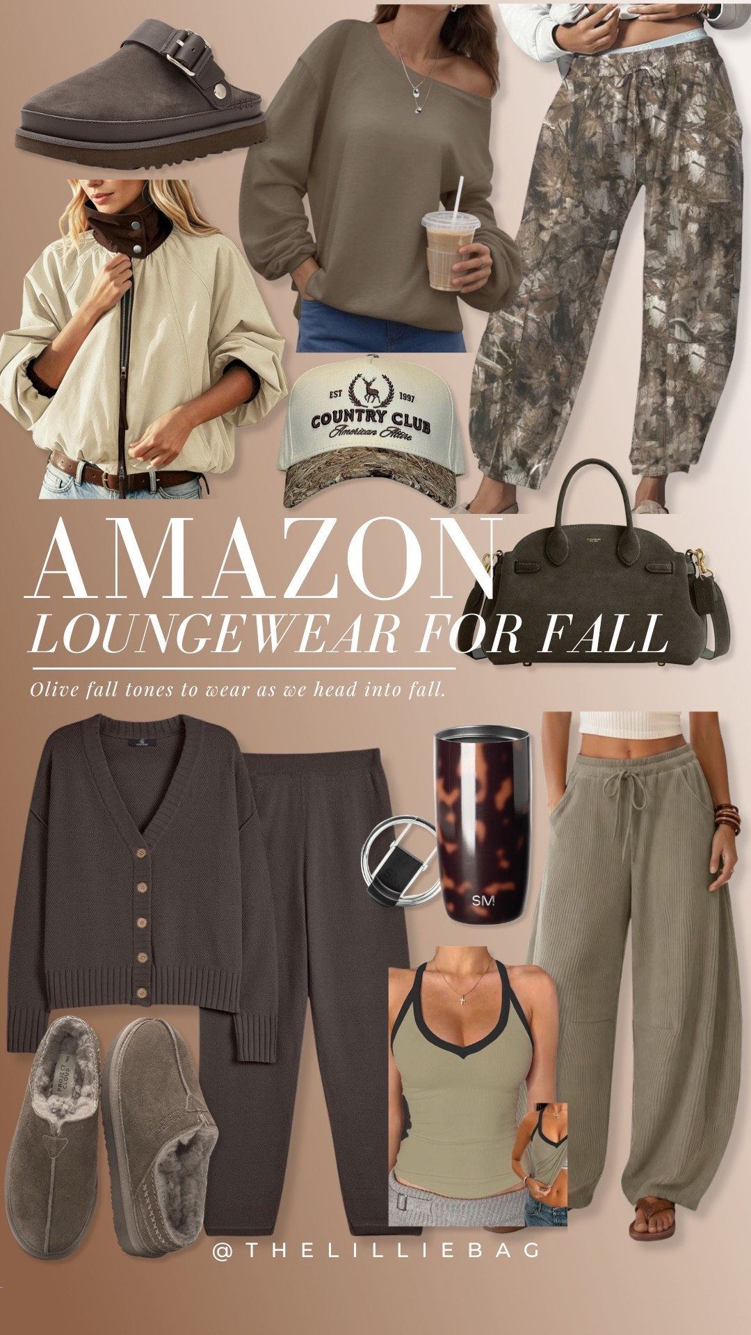 Amazon fall loungewear but make it CHIC 🤎🍂 Olive, taupe + chocolate tones are taking over and I’m here for it. Cozy sets, camo pants, easy layers + the cutest fall accessories for school drop-off, errands and coffee runs.

Amazon fall fashion, fall loungewear, Amazon lounge sets, olive green outfit

#LTKootd #LTKSeasonal #LTKTravel