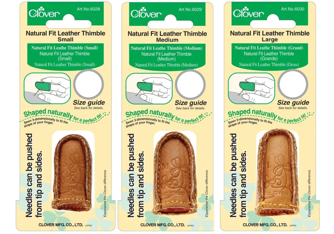 Clover Natural Fit Leather Thimble, Small (6028), Medium (6029), Large (6030) | Etsy (US)