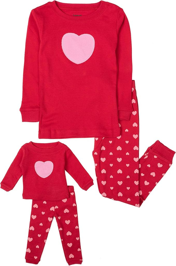 Leveret Kids & Toddler Pajamas Matching Doll & Girls Pajamas 100% Cotton Pjs Set (Toddler-14 Year... | Amazon (US)