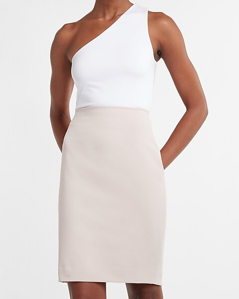 High Waisted Supersoft Twill Pencil Skirt | Express