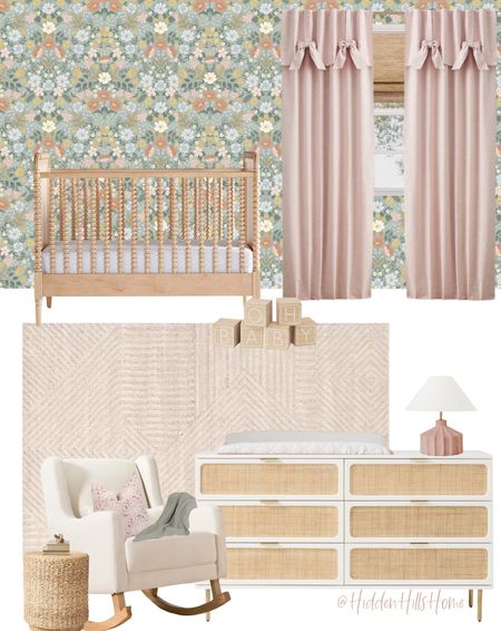 Nursery decor, baby girls room decor, baby girls nursery mood board, nursery wallpaper, cute nursery design #nursery #babygirl

#LTKbaby #LTKhome #LTKsalealert