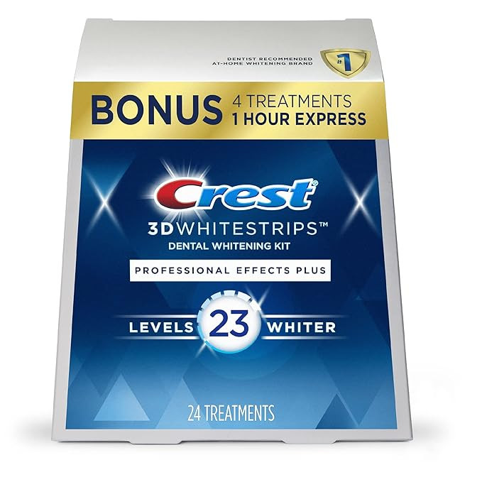 Crest 3D Whitestrips Professional Effects Plus, 3D White, Teeth Whitening Strip Kit, 48 Strips (2... | Amazon (US)