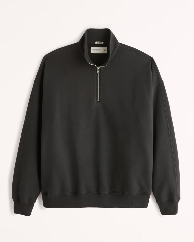 Essential Oversized Quarter-Zip Sweatshirt | Abercrombie & Fitch (US)