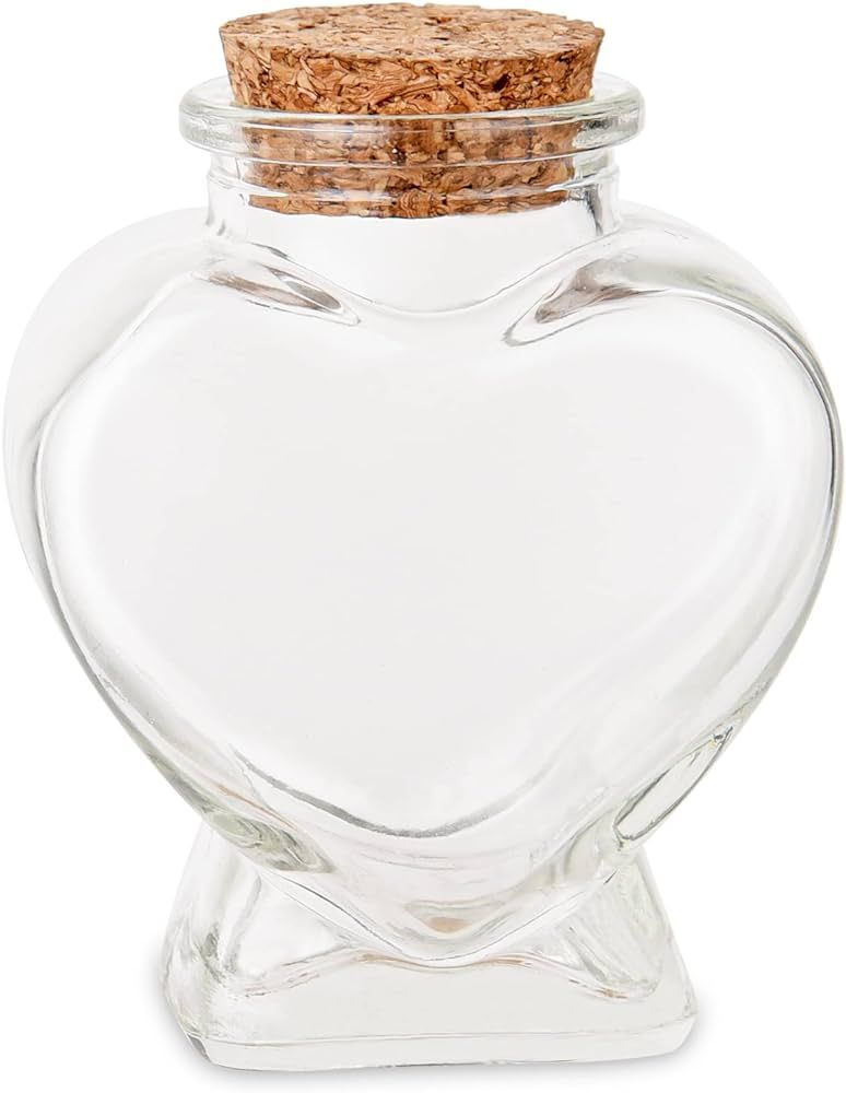 Wondeken1PCS Empty Mini Glass Heart-Shaped Bottles with Cork Stoppers, Decorative Glass Bottles w... | Amazon (US)