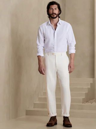 Athletic-Fit Linen-Cotton Trouser | Banana Republic Factory