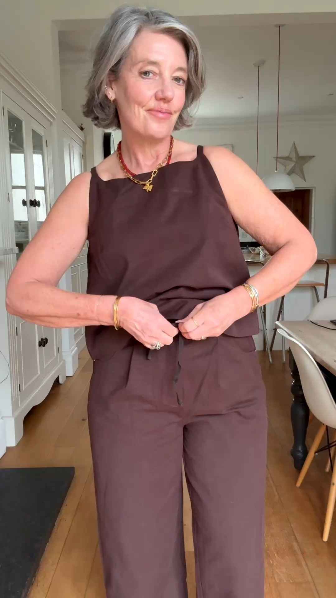 Spring Co ord  styling 🤎
Wearing top size 10
Trousers size 12

chocolate brown outfit 🤎 brown and red outfit ❤️ red pop outfit denim trouser outfit neutral outfit with color pop elevated casual look chic everyday style

#LTKuk #LTKsummer #LTKspring