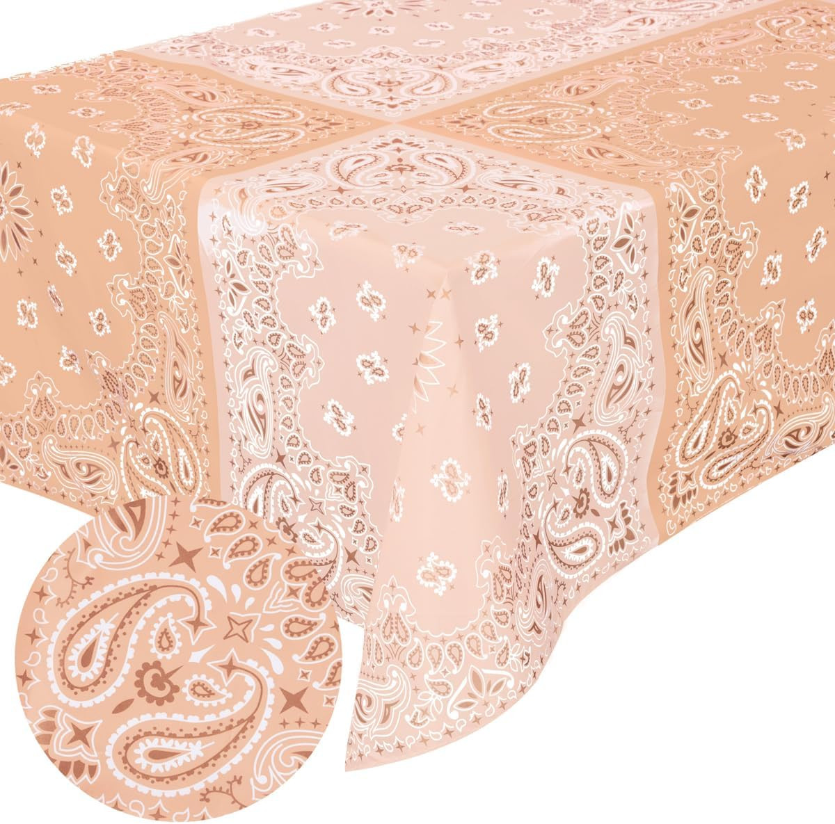 xo, Fetti Decorations Western Bandana Washable Tablecloth - 9ft. | Cowboy Birthday Party, Wild We... | Amazon (US)